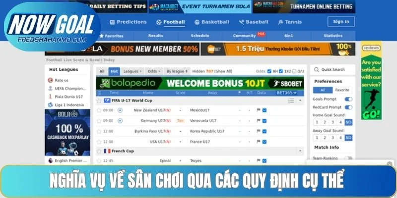 Nghĩa vụ về sân chơi qua các quy định cụ thể 